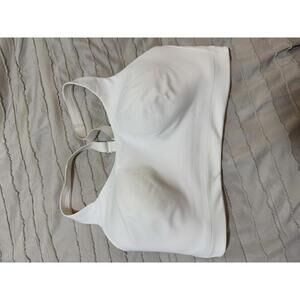 White Women's Sports Bra with Racerback Design